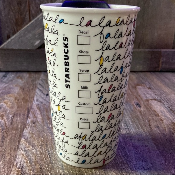 Starbucks Christmas falalalala Ceramic Travel Mug - Picture 3 of 4